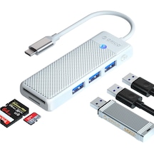 Orico Type-C To 3.0 TF SD 3 Port USB 3.0 Çoklayıcı Adaptör Beyaz