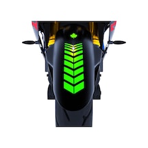 2 Adet Sport Motosiklet Çamurluk Floresan Yeşil Kask Sticker Çınar Extreme
