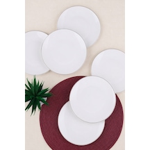 Tabak Evi Porselen Chic Platin Yaldızlı Pasta Tabağı 20,50cm 6 Lı Krem