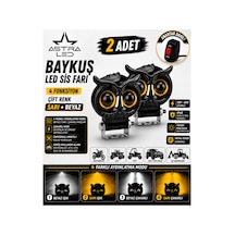 2 Adet Açma Kapama Anahtarlı Baykuş Led Sis Farı Çakarlı 4 Fonksiyon Çift Renk Sarı-beyaz Moto-offroad-suv-iş Makinesi