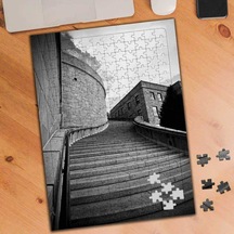 Gri Uzun Merdivenler -mimari 240 Parça Puzzle Yapboz-75270