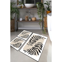 CASTING LEAF DJT 3 LU  SET Banyo Halısı Banyo Paspası Çok Renkli