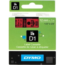 Dymo 45017 Kırmızı/Siyah D1 Yedek Şerit 12 MM X 7 M