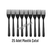 Plastik Çatal 25'li Siyah Çatal Renkli Tüm Yaşlar