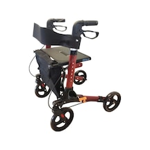 We Chem Witra İthal Kırmızı Aluminyum Rolatör Tekerlekli Rollator Yürüteç Hasta Yaşlı Yürütec Standart