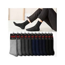 Abani Classic 12 Çift Düz Pamuk Erkek Çorap - Çok Renkli 40 - 44