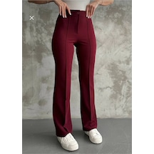 Asur Boutique Asur Butik Kadın Yüksek Bel Likralı Kaliteli Palazo Pantolon Bordo