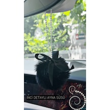 Dikiz Ayna Süsü İnci Zincir Siyah Ponpon Seri