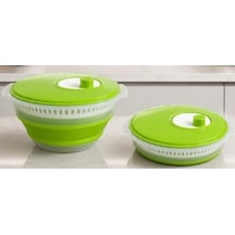 Solingen Katlanabilir Silikon Salata Kurutucu Yeşil 4.5 Lt Çok Renkli