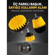 Banyo Ve Mutfak İçin Matkap Ucu Temizlik Fırçası 3 Lü Set - Bayi Depom