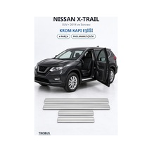 Nissan X-trail 2014 Ve Sonrası Uyumlu Krom Kapı Eşiği 4 Parça Paslanmaz Çelik