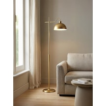 Glorea Metal Lambader Eskitme Gold & Beyaz Modern, Dekoratif Ve Zarif Yer Aydınlatması Gold