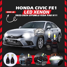 Honda Civic Fe1 2022-2024 Kısa Far Uyumlu Şimşek Etkili Led Xenon Light Seriess H11