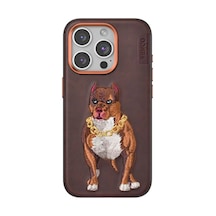 Venco Apple Uyumlu iPhone 14 Pro Max Perma Desenli Kapak - Kahverengi -