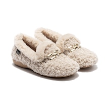 Twigy Joya Tokalı Peluş Kadın Ev Ayakkabısı Bej 37/41