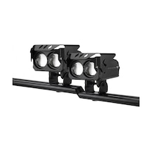 2 Adet Led Spot Işık Ve Sarı Beyaz Projektör Lens 2 Gözlü Dikdörtgen Baykuş Led Off Road Lamba Motosiklet