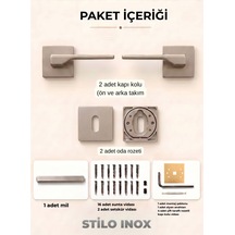 Stilo Inox Kare Rozetli Kapı Kolu Lüks Oda Kapı Kolu