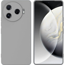 Tecno Camon 30 Pro CL8 Uyumlu Silikon Kılıf - Kamera Korumalı Esnek Pastel Renk Kapak - Gri