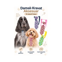 Show Tech Kedi Köpek Damalı Kravat Aksesuar 10 Adetli Paket