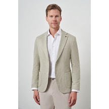Morven Erkek Yeşil Örme Slim Fit Ceket 25ms002015700 Yeşil