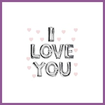 Bezos I Love You Folyo Balon Gümüş Renk 35 Cm Rengaren