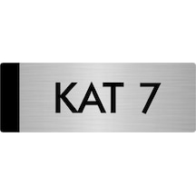 Metal Yönlendirme Levhası, Departman Kapı Isimliği Kat 7 7x20 Cm Gümüş Renk