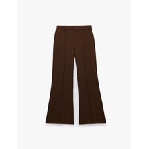 Koton Slim Fit Cepli Nervürlü İspanyol Paça Kumaş Pantolon Kahverengi 7wak40061pw Kahve