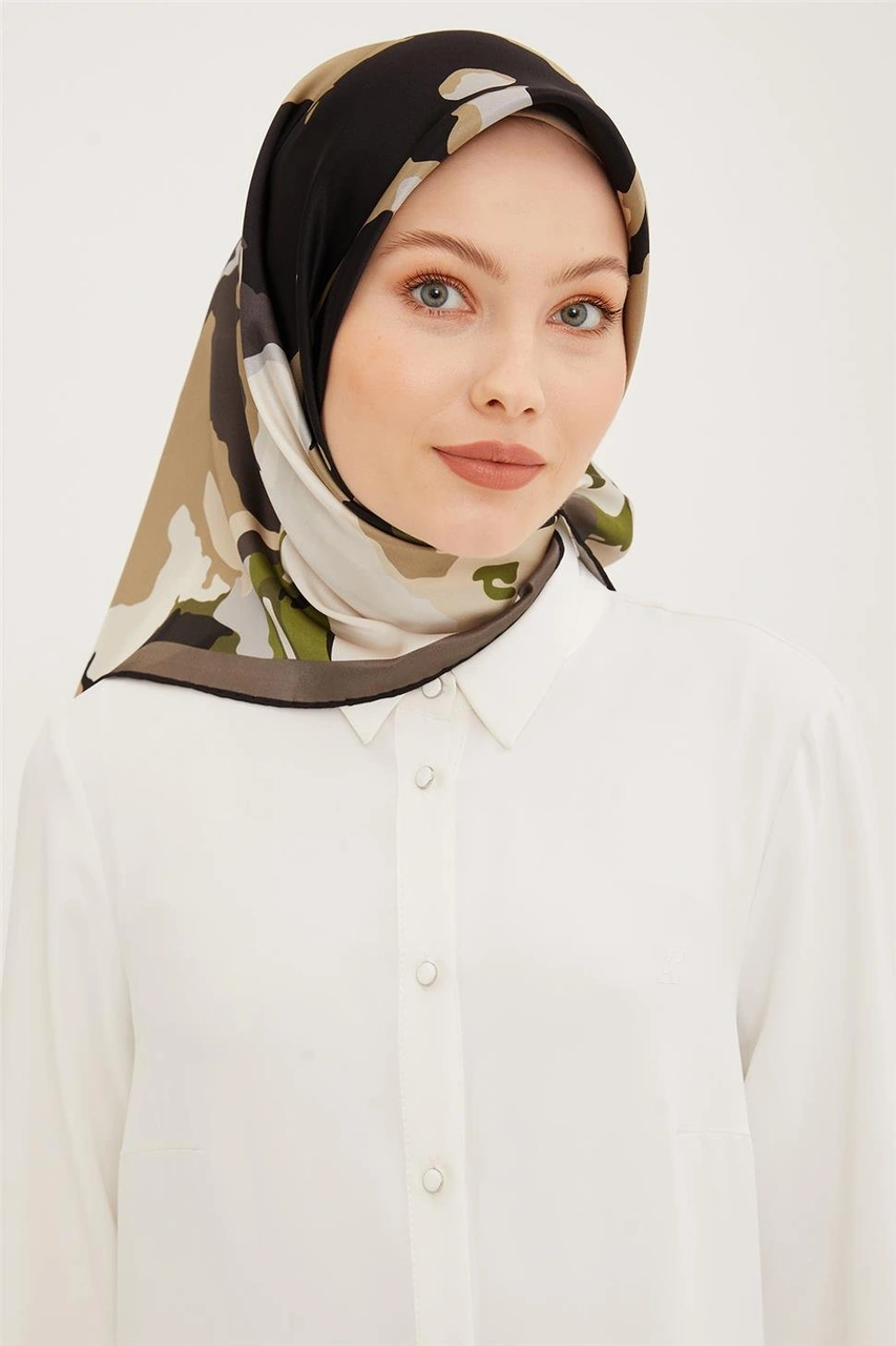 Armine Twill İpek Eşarp 23ya8935 06 Turuncu