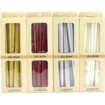 4pcs Candle Metalik Renkler Şamdan Mum 25cm 5468 Çok Renkli