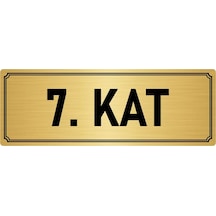 Metal Yönlendirme Levhası, Departman Kapı İsimliği 7. Kat 7x20 cm Altın Renk