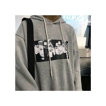 Blackjack Giyim Blackjackgiyim Gri Kapüşonlu Naruto Anime Sweatshirt Gri