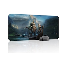 God Of War Kaymaz Dikişli Kauçuk Oyuncu Mousepad V3 - 70x30 Xl Gaming Mouse Pad Fare Altlığı