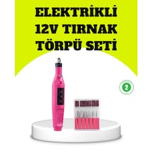 Elektrikli - 137 - Manikür Pedikür Törpü Seti - Flzdgnkr - 6 Başlıklı