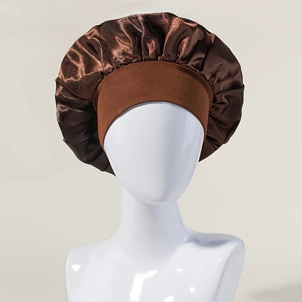 Chuangyinshop 1 Adet Kahverengi Geniş Esnek Saç Filesi - Uyku, Duş, Maşa Ve Doğal Stil İçin Kahverengi