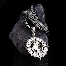 Dünya Haritası İşlemeli 925 Ayar Gümüş Kolye