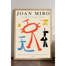 Joan Miro Doğal Ahşap Çerçeveli Poster, Dekoratif Sanatsal Duvar Tablosu
