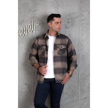 Slimfit Çift Cep Pamuklu Kalın Oduncu Gömlek 001