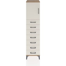 Hyperion Dolap Tek Raflı 7 Çekmeceli Tek Kapaklı 44x44x182 Çam-aytaşı Atlas Çam