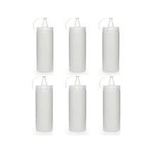 Sprenda Titiz Şeffaf Plastik Sızdırmaz Kapaklı Fişek Sosluk 700 Ml X 6'li Set Çok Renkli