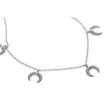 Kadın Ay Model Gümüş Halhal Silver