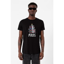 All Booked For Christmas Siyah Erkek Tshirt Çok Renkli