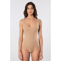 Türen Kadın Lazer Kesim Pamuklu Çıtçıtlı Body 905/cappuccino Ten