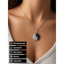 Yin Yang Desenli 316l Paslanmaz Çelik Kolye Hediye Unisex Altın - Gümüş