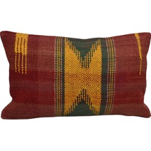 Zehra Abla Halı Yeni El Dokuma Dekoratif Lumbar Kilim Kırlent Yastık Kılıfı 6577 Çok Renkli