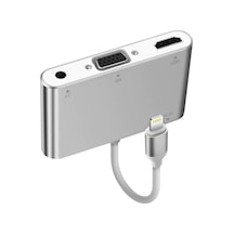 Apple Uyumlu iPhone iPad  P32 Hdmı Vga Av Audıo Dönüştürücü Adaptör