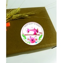 Eticaret El İşi Kutu Ve Hediye Paketi Etiketi Renkli Yuvarlak 4x4 Cm 96 Adet