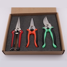 Geeksen 3'lü Bahçe Budama Makası Seti - Paslanmaz Çelik El Aletleri, Ağaç Ve Dal Kesme Makası