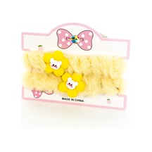 Biem Peluş İkili Çiçekli Simit Toka Sarı Gold/gümüş