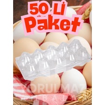 10 Lu Plastik Yumurta Viyolü Dayanıklı Ve Hijyenik Paketleme 50 Adet Siyah