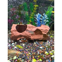 Akvaryum Dekor Oyuk Kütük / Mağara Gövdesi Suda Duran Model 17x8 Cm Ktk-178-sdm, One Size